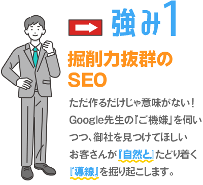 強み1：掘削力抜群のSEO