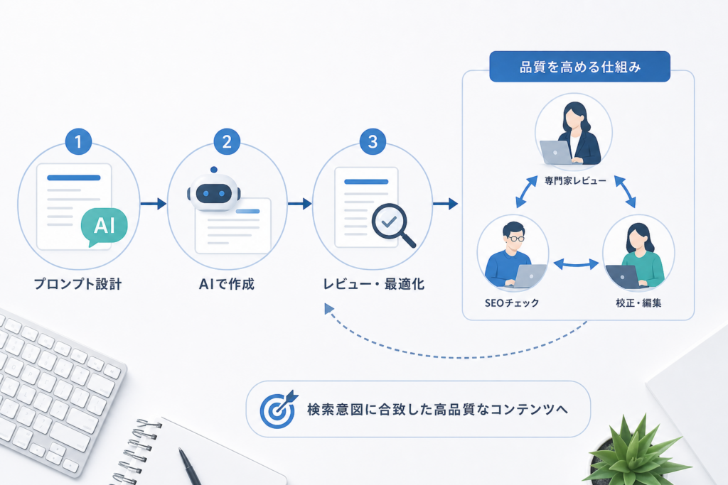 AIを活用したSEOライティング成功の設計図：プロンプト作成からレビュー体制まで