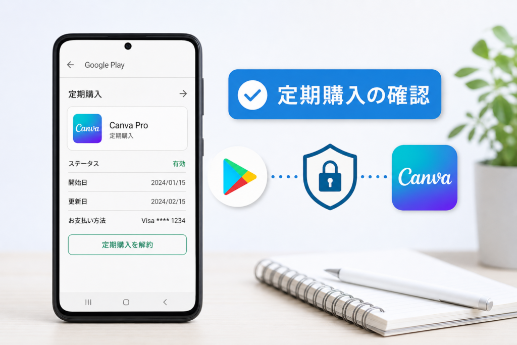 AndroidアプリからのCanva解約とGoogle Play定期購入の確認ポイント