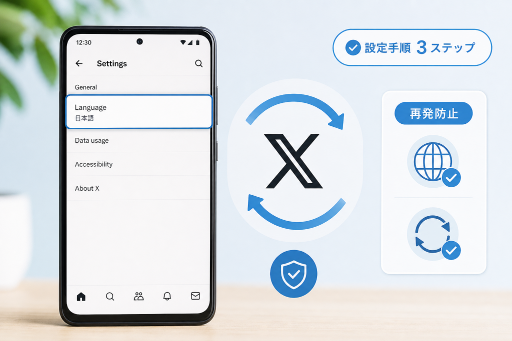 AndroidスマホでXを日本語に設定する手順と再発防止