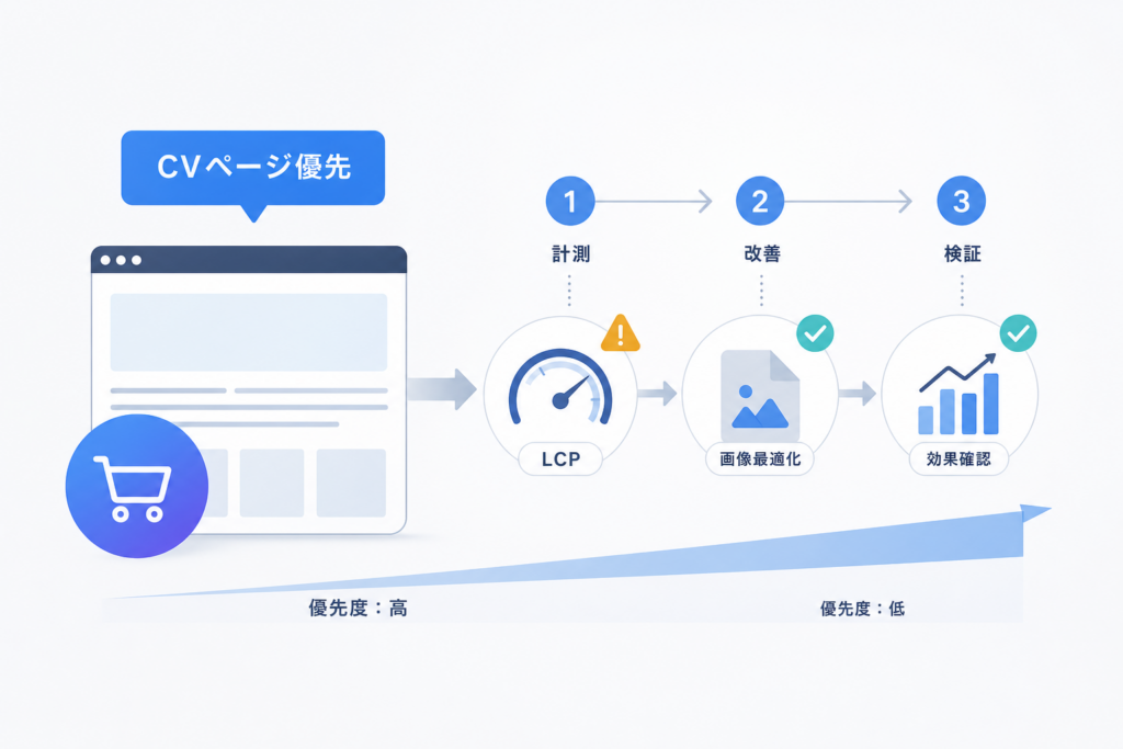 Core Web Vitalsとサイト速度の優先度──CVページから段階的に改善する考え方