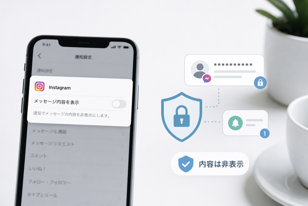DMとプライバシーを守るInstagram通知設定|メッセージ内容表示を制限して重要連絡だけ受け取る