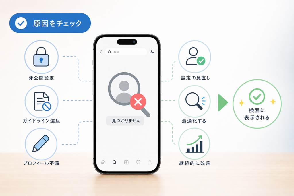 アカウントがInstagram検索で出てこない原因と対処法を一挙解説