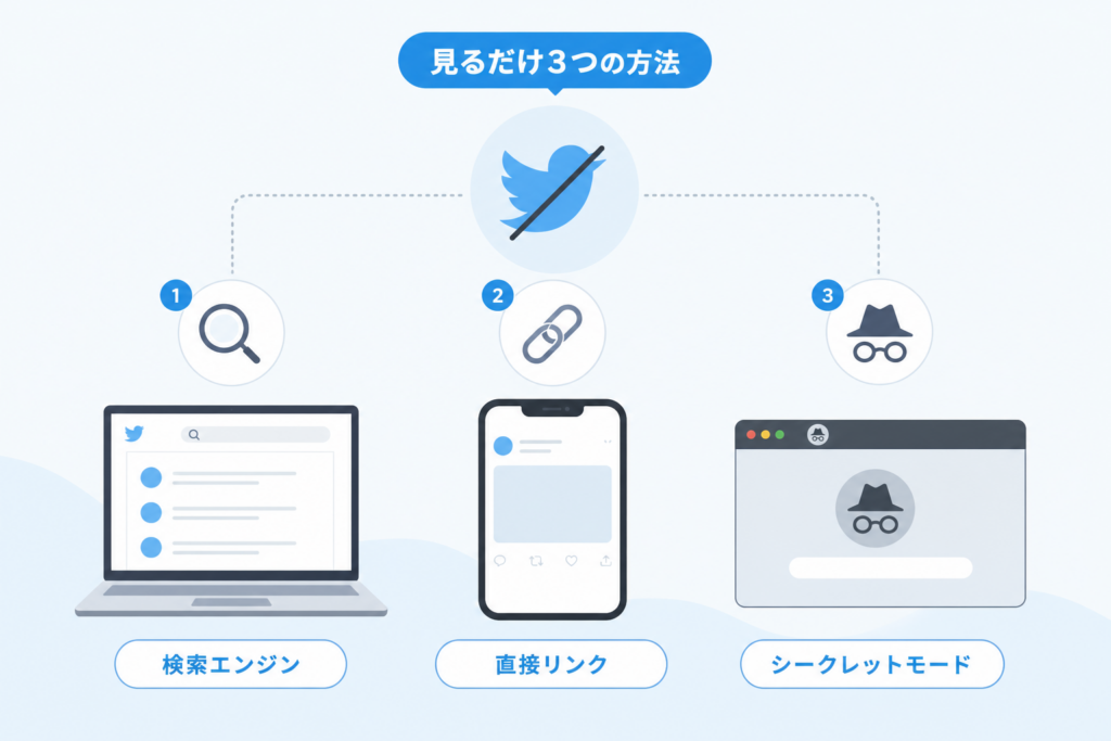 アカウントなし・ログインなしでTwitterを見るだけ利用する3つの方法
