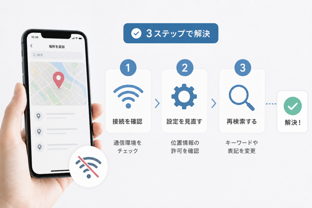 インスタで場所が出てこないときやInstagram位置情報登録ができない時の実務スッキリ解決フロー