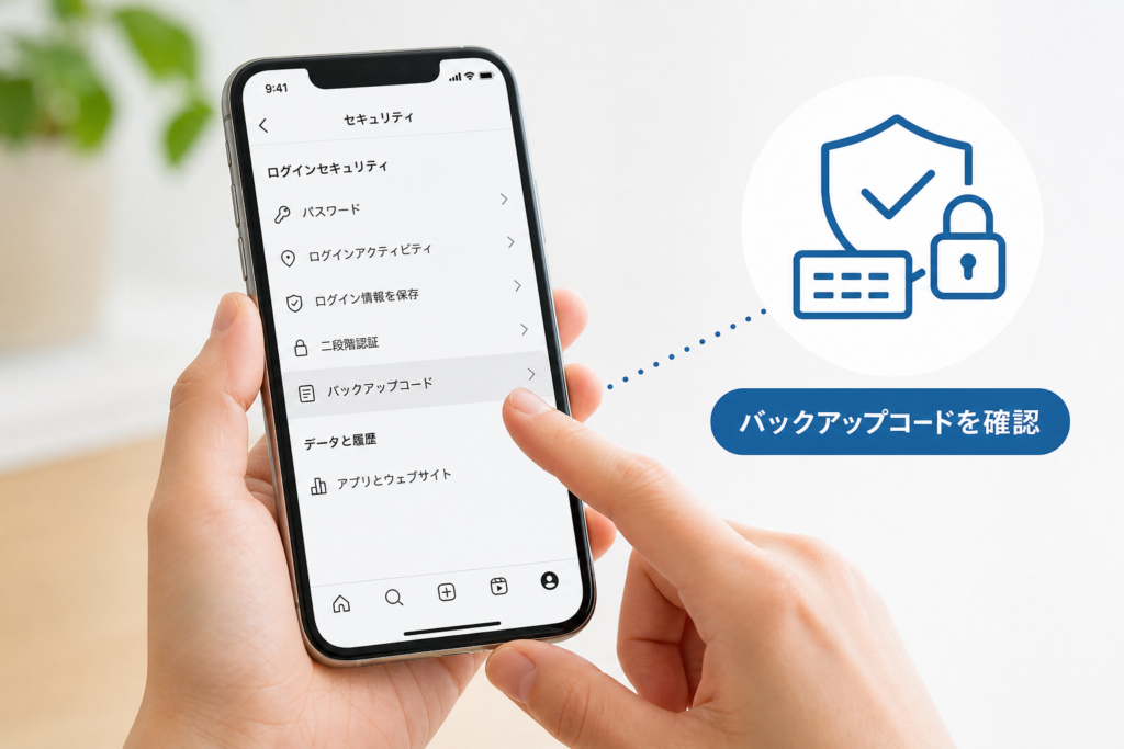 スマホアプリでInstagramバックアップコード確認方法と取得手順
