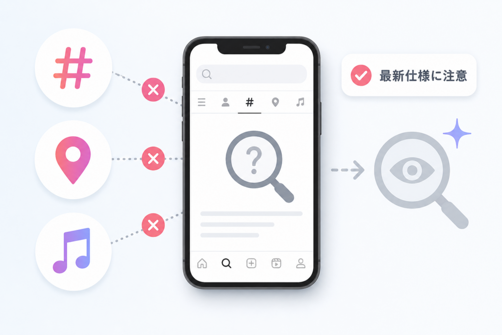ハッシュタグや場所・音楽がInstagram検索で出てこない現象と最新仕様の落とし穴