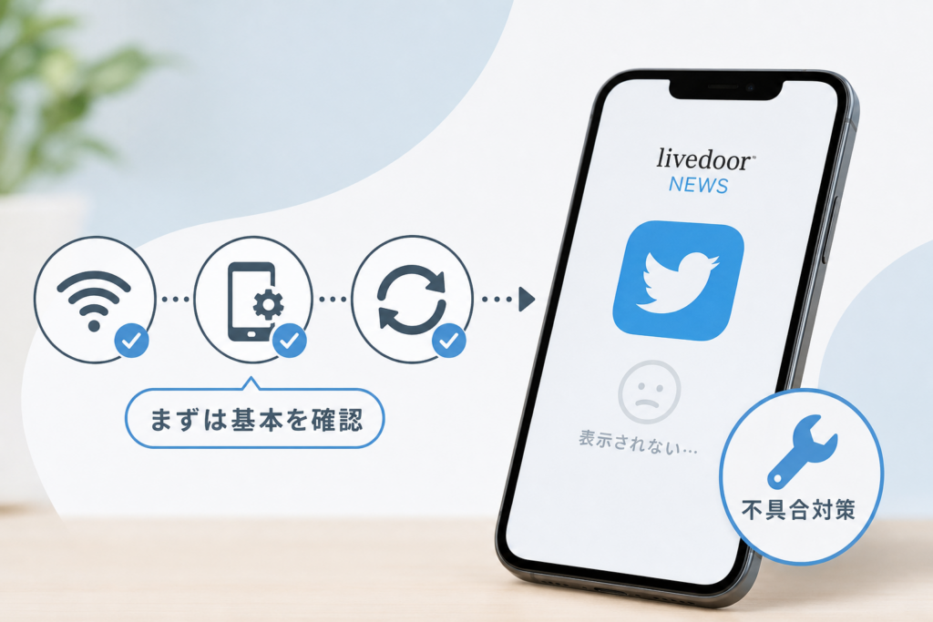 ライブドアニュースとTwitterが表示されない？スマホ版の不具合対策ガイド