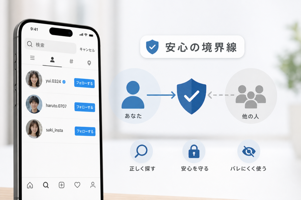 人や友達を探す正しいInstagram検索方法とバレない安心ラインの見極め