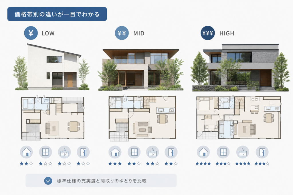 価格帯別に見るハウスメーカーの標準仕様と現実的な間取り
