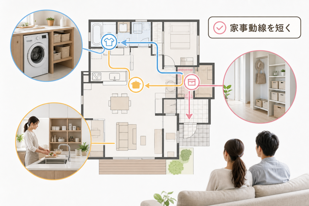 共働き家族がラクになる平屋間取り｜家事動線と収納の業務フロー設計
