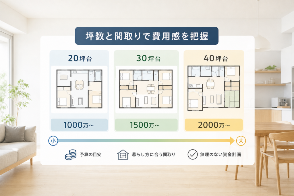 平屋新築1000万〜2000万台の費用感を坪数と間取りで理解する