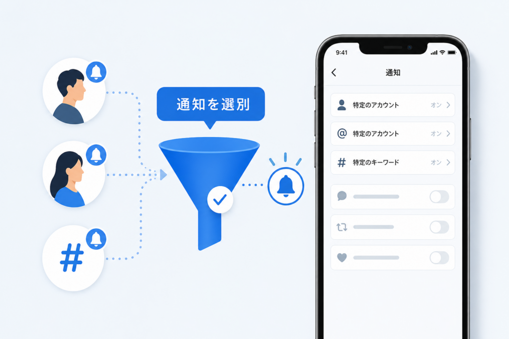 特定の人や特定ワードの通知を選別する方法