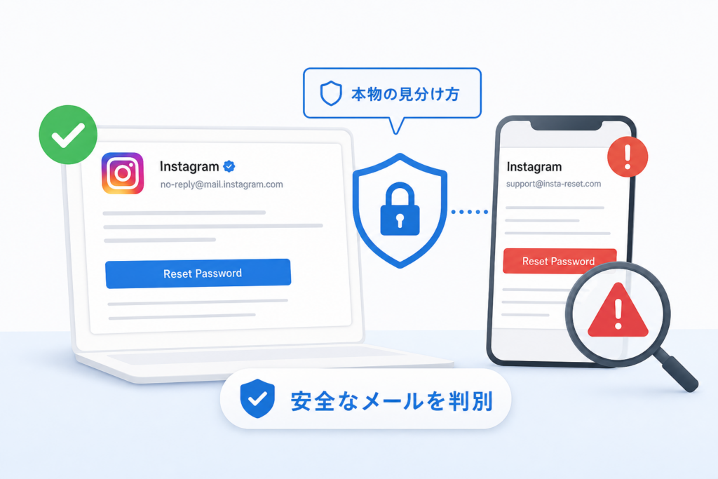英語で届くInstagramパスワードリセットメールの本物判定と偽メール見抜き方