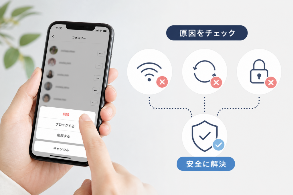 Instagramでフォロワー削除できない時の原因と安全な解決法