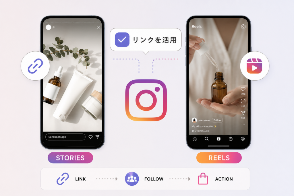 Instagramアフィリエイトのリンク設定と投稿テクニック・ストーリーズとリール活用