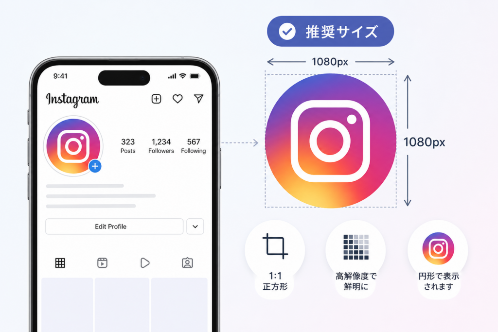 Instagramプロフィール画像のサイズと解像度のベストプラクティス