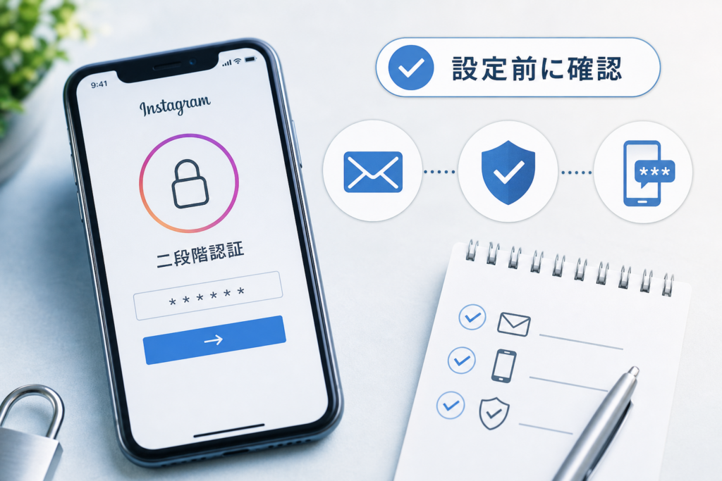Instagram二段階認証の失敗しない設定方法と設定前のチェックポイント