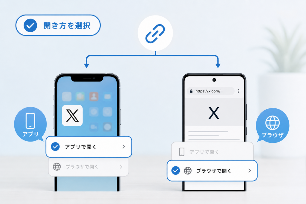 iPhoneやAndroidでアプリ・ブラウザの開き方を制御するための設定