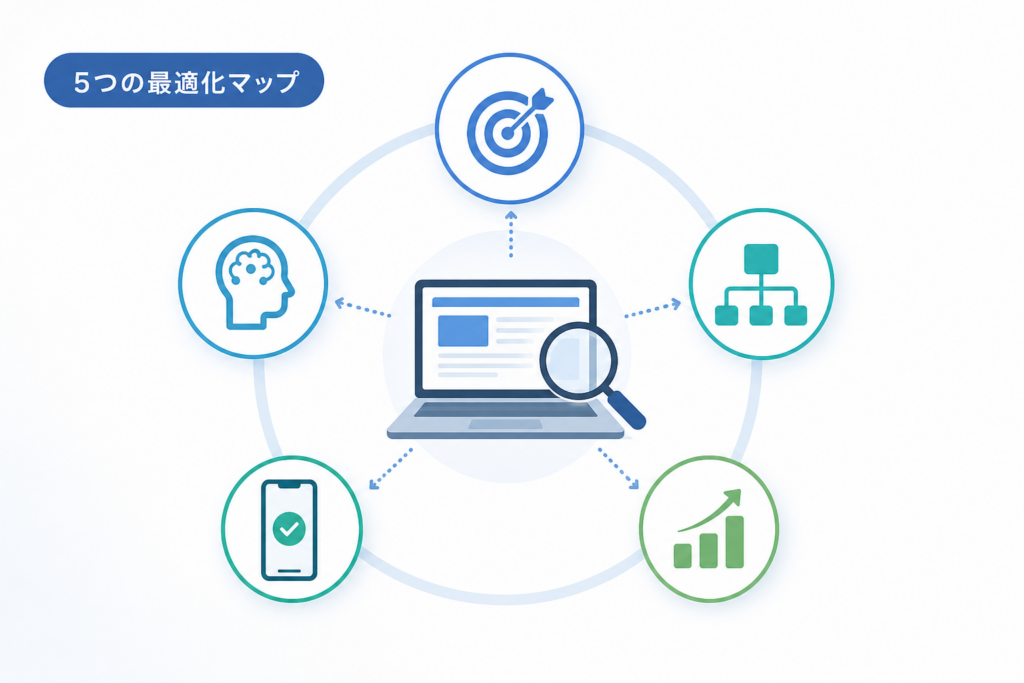 SEO と AIO 対策を「スコープ」で区別する、aio search時代の5つの最適化マップ
