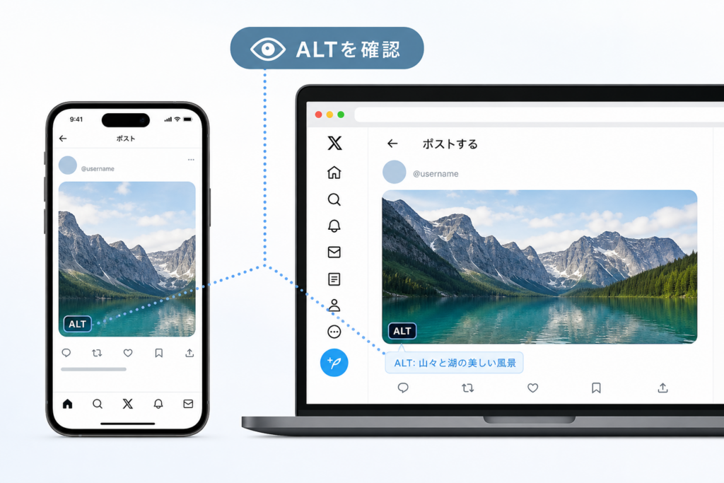 TwitterのALTの見方｜スマホ版Xとブラウザ版での確認手順