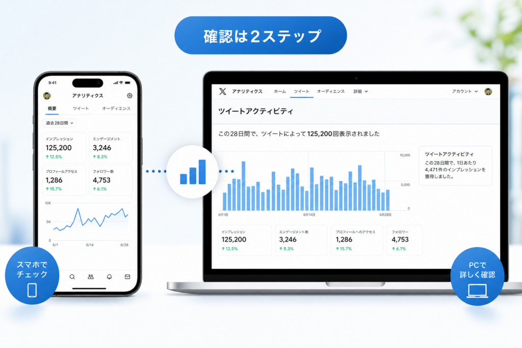 Twitterアナリティクスでインプレッションを見る方法｜スマホ・PCでの確認と活用