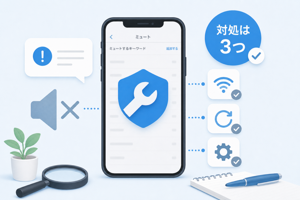 Twitterミュートワード追加できない問題と不具合時の対処法