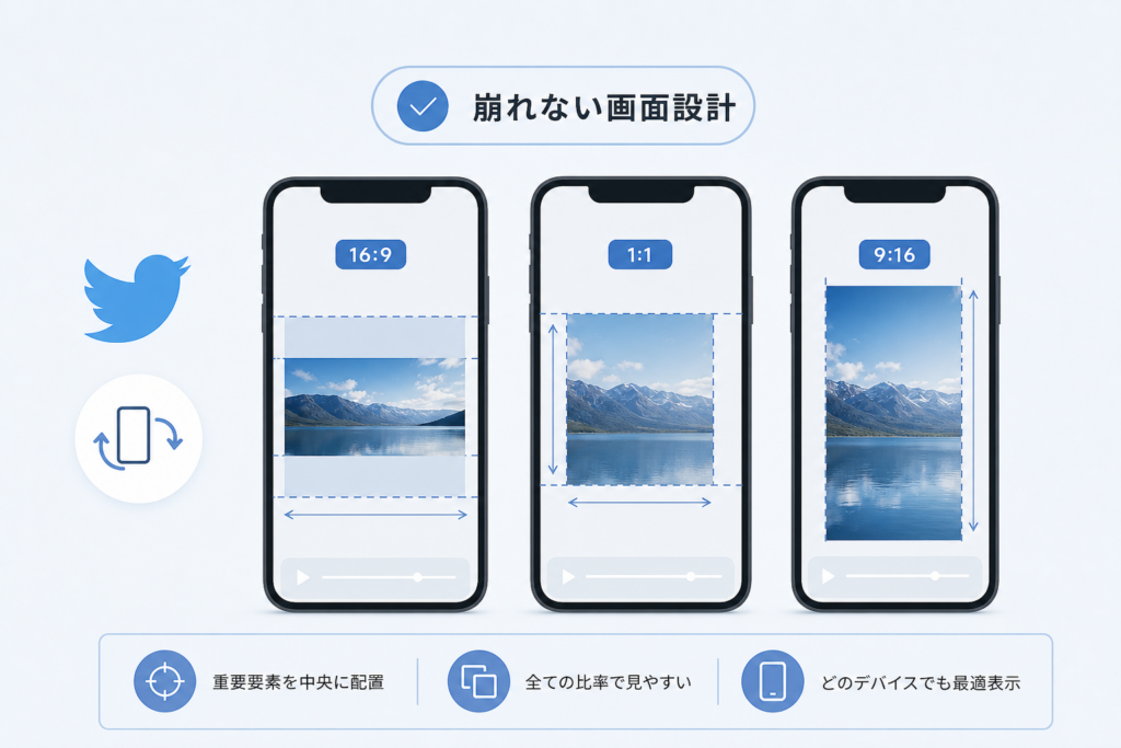 Twitter動画サイズや比率で崩れない画面設計を手に入れる