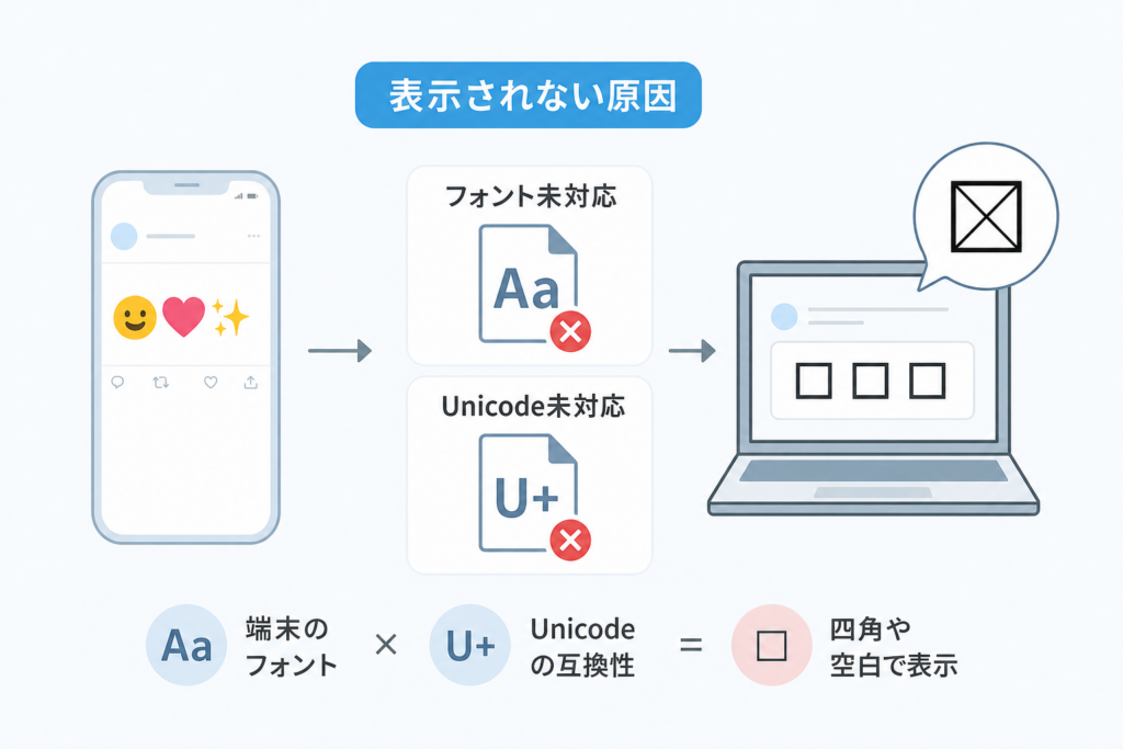 Twitter絵文字が表示されない・四角になる原因｜フォントとUnicodeの解説