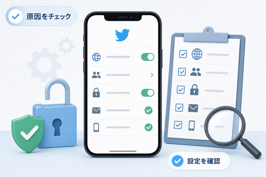 Twitter鍵垢解除できないときの原因判定とチェックリスト