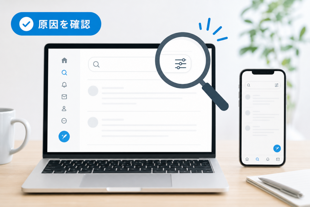 Twitter高度な検索が表示されない・出てこない時のチェックポイント