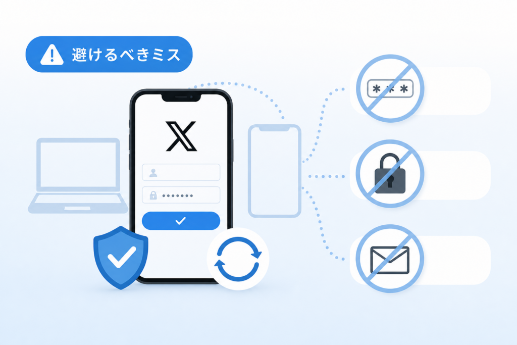 TwitterXのアカウント引き継ぎと機種変更時のログイン対策で避けるべきミス