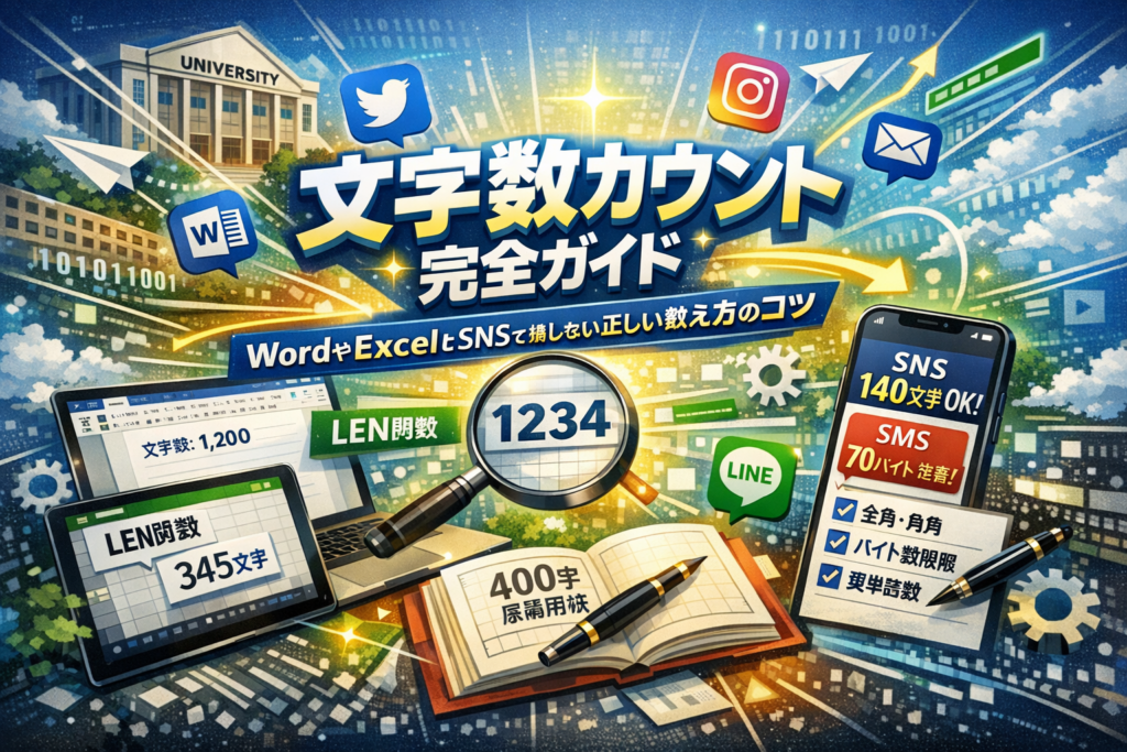 文字数カウント完全ガイド｜Word・Excel・SNS別の正しい数え方