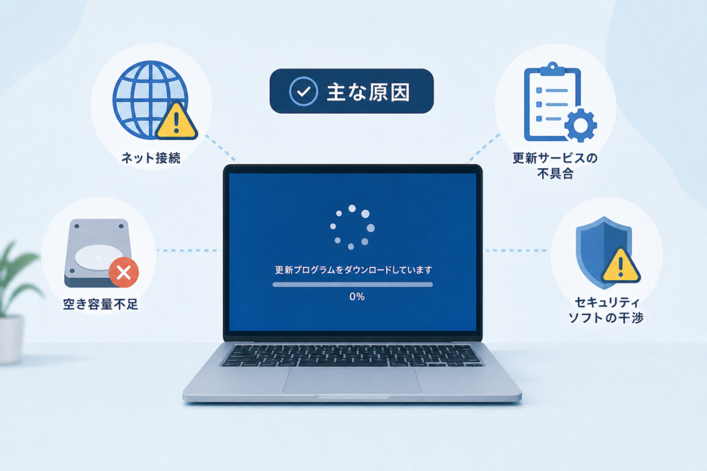 アップデートがダウンロード中に進まない原因と内部メカニズム