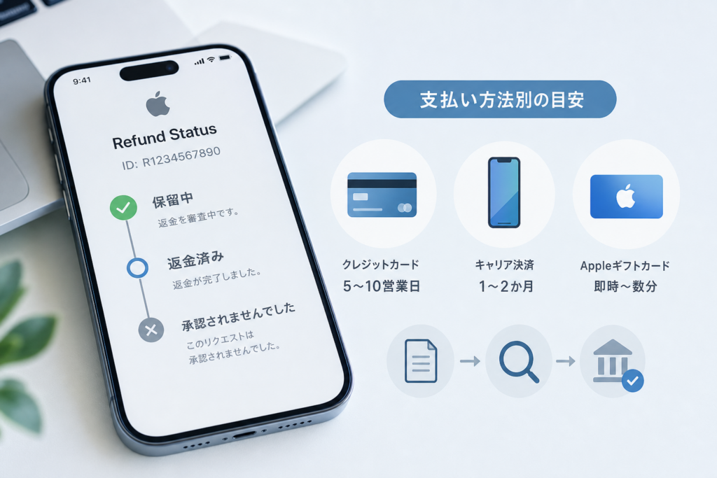 Appleの返金はいつ反映される?支払い方法別の目安