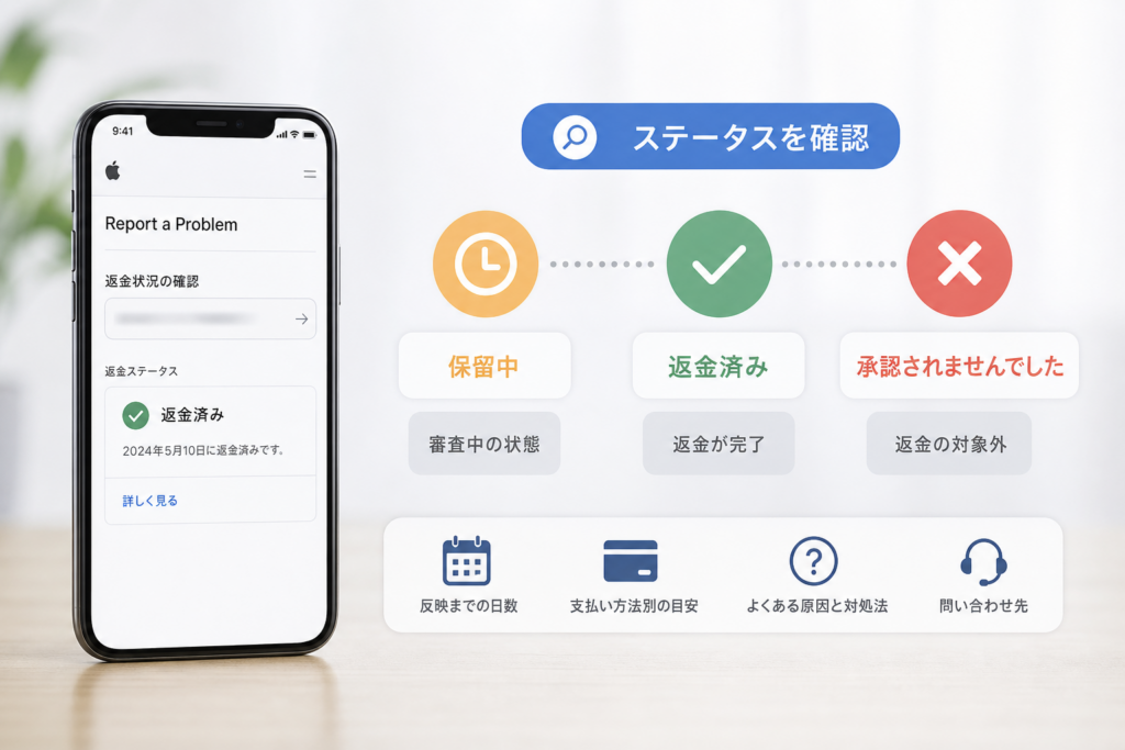 Apple公式ページで返金ステータスを確認する手順