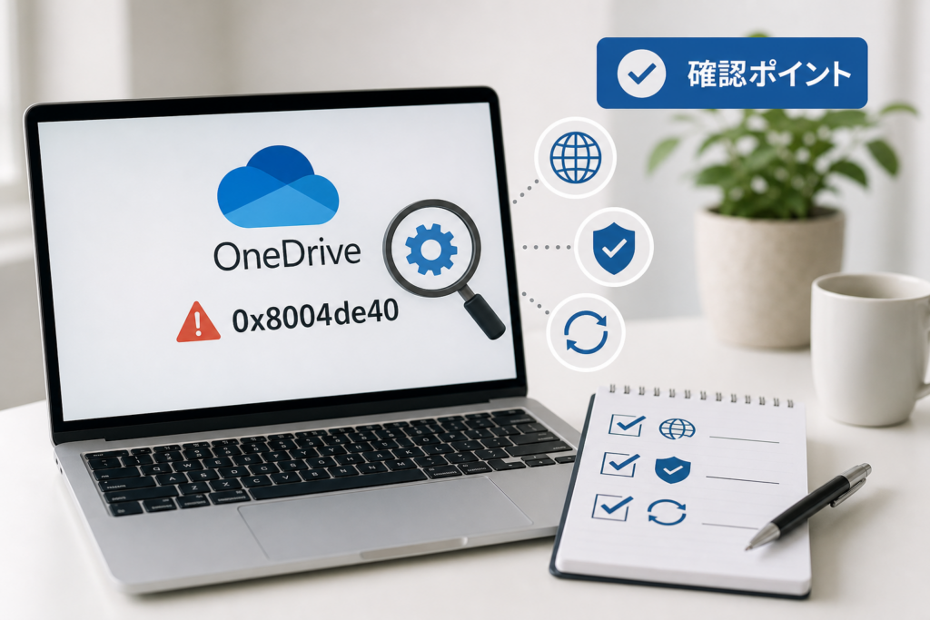 エラー0x8004de40を解消する直近の確認ポイント