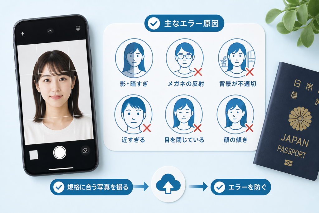 オンライン申請で顔写真エラーになる主な原因