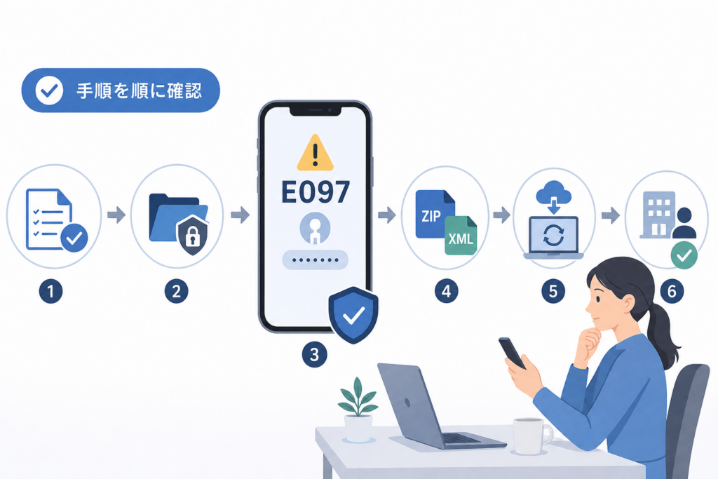 スマホ版でE097が出て出力できないときは？