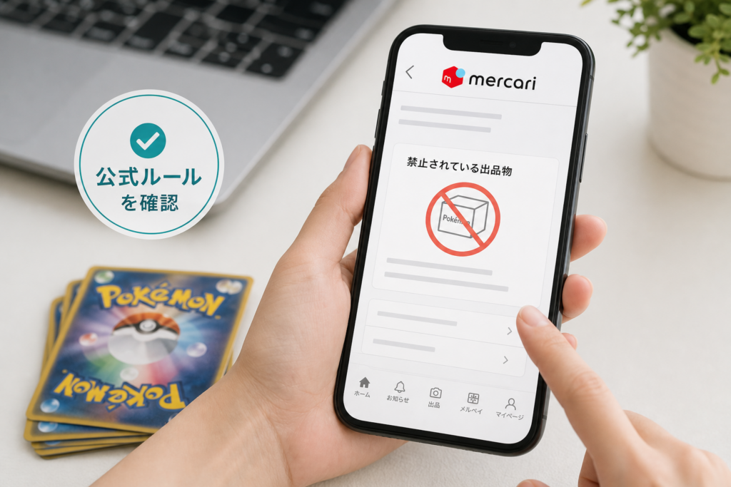 メルカリ公式のポケモンカード出品制限を確認する方法