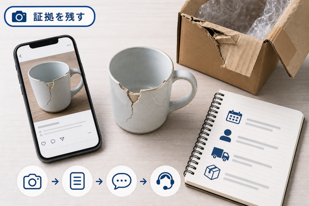 問い合わせ前に残す証拠写真と取引情報