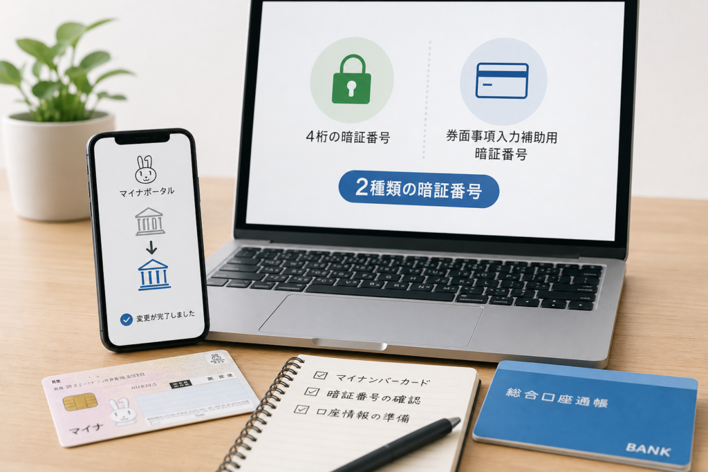 変更前に用意するものと暗証番号の使い分け