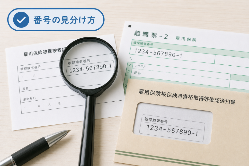 手元の書類で番号を見分けるポイント