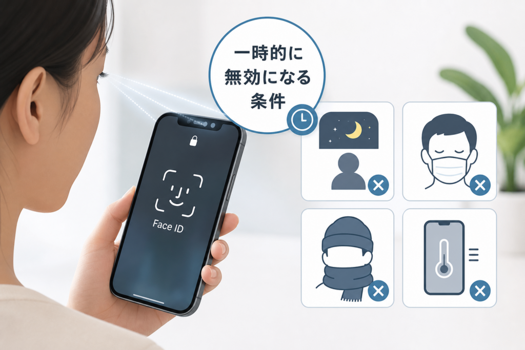 故障ではなく仕様でFace IDが一時的に無効になる条件
