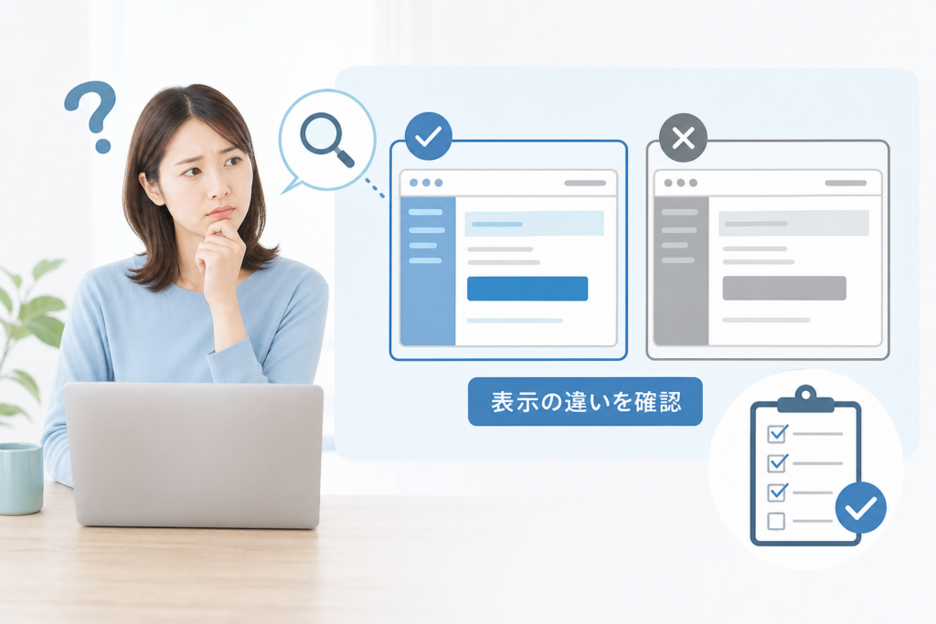 画面表示がこの手順と違うときはどこを見ればいい?