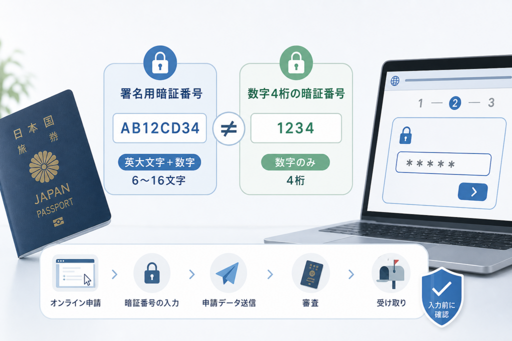 署名用暗証番号と数字4桁の暗証番号の違い