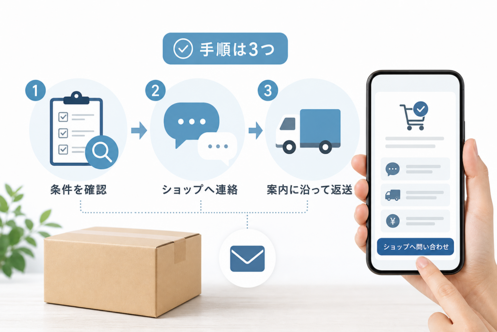 返品・交換条件はどこで確認する？