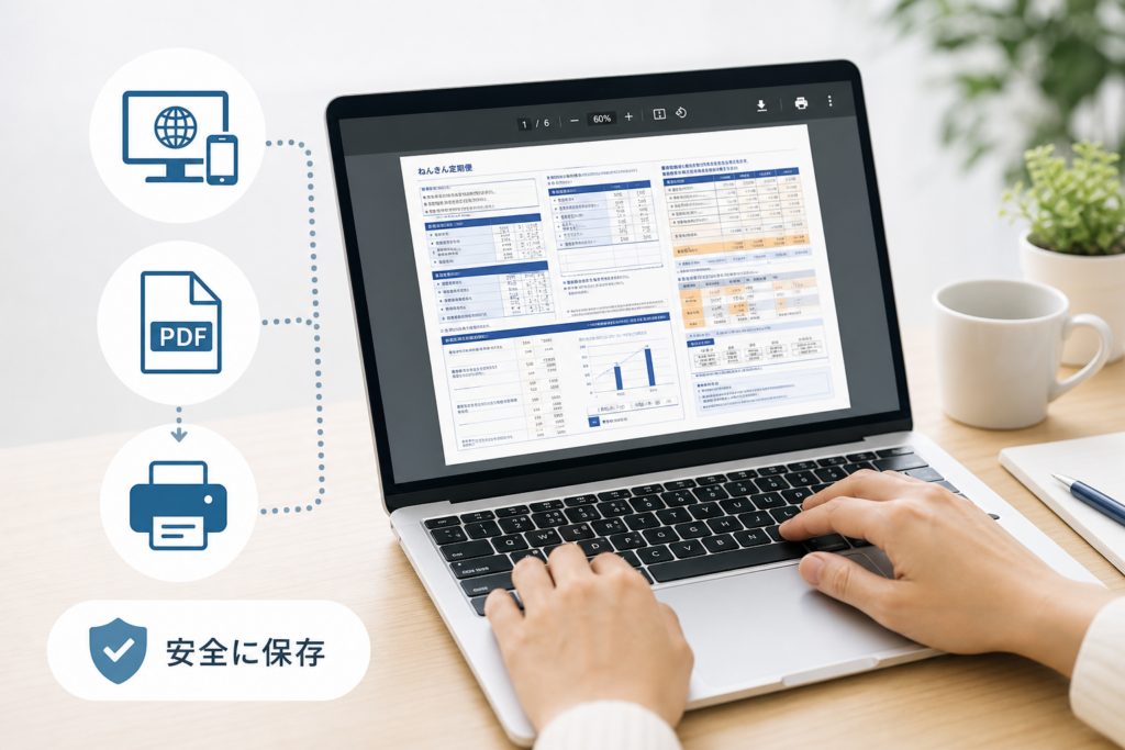 電子版ねんきん定期便をPDFで保存・印刷する方法