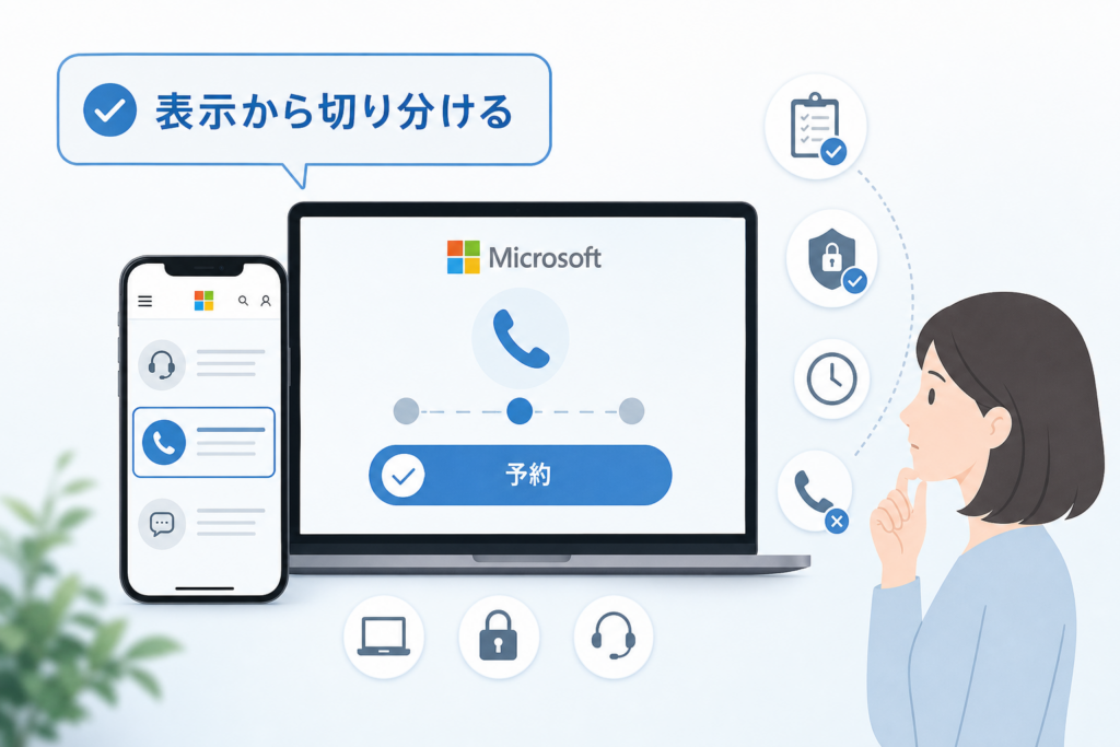 電話の選択肢が出ない時は、表示内容から切り分ける