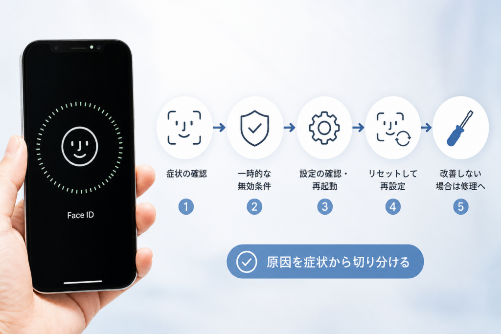 Face IDが使えない原因を症状から切り分ける